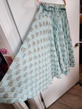 Light Blue And Gold Pattern Fancy Pants